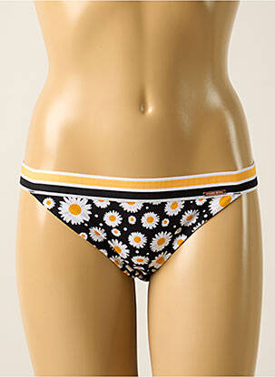 Bas de maillot de bain imprimé fleurs culotte noir YSABEL MORA femme