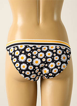Bas de maillot de bain imprimé fleurs culotte noir YSABEL MORA femme