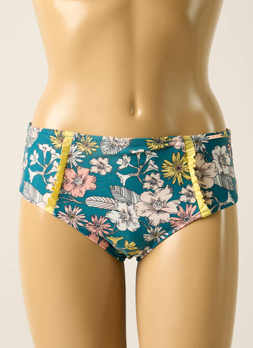 Bas de maillot de bain imprimé fleurs culotte bleu YSABEL MORA femme
