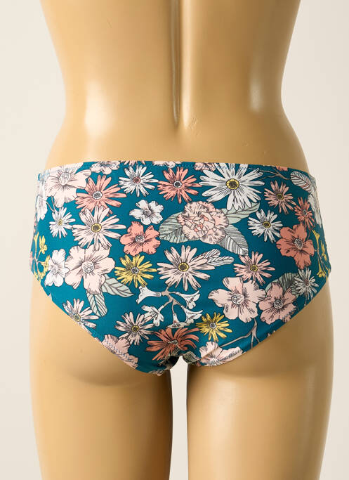 Bas de maillot de bain imprimé fleurs culotte bleu YSABEL MORA femme