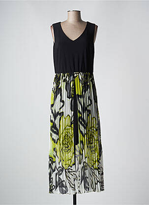 Robe longue imprimé fleurs sans manche noir FRANK LYMAN femme