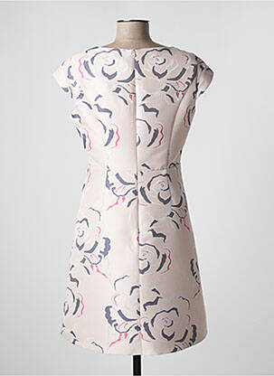 Robe mi-longue imprimé fleurs manches courtes rose VERA MONT femme