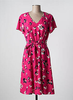 Robe mi-longue imprimé fleurs manches courtes rose GERRY WEBER femme