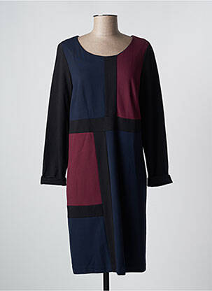 Robe mi-longue manches longues manches longues bleu PAUL BRIAL femme