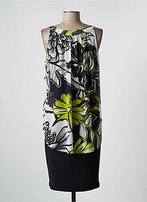 Robe mi-longue imprimé fleurs sans manche noir FRANK LYMAN femme