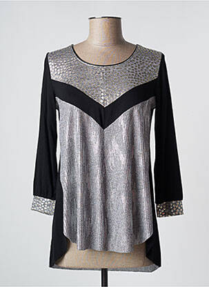 Top col rond manches 3/4 argent CLOANICE femme
