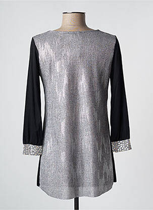 Top col rond manches 3/4 argent CLOANICE femme