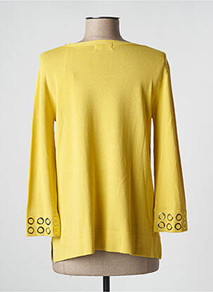 Pull coupe droite manches 3/4 jaune TRIPODE femme