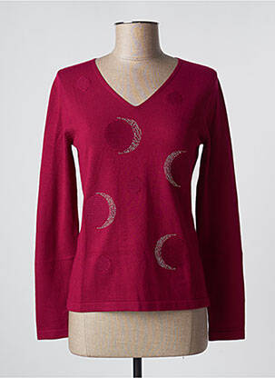Pull coupe cintrée manches longues rose TRIPODE femme