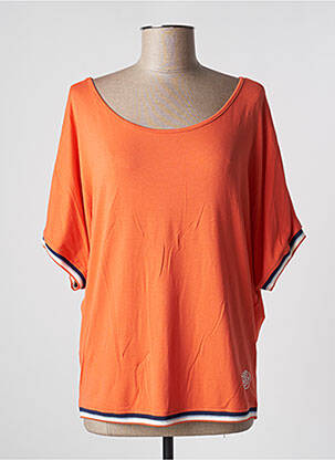 Top stretch manches courtes orange DIVAS femme