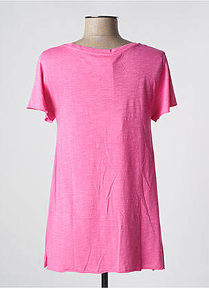 T-shirt col rond manches courtes rose ANNA femme
