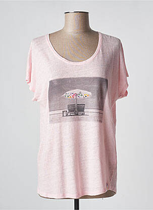Top imprimé fantaisie manches courtes rose ANNA femme