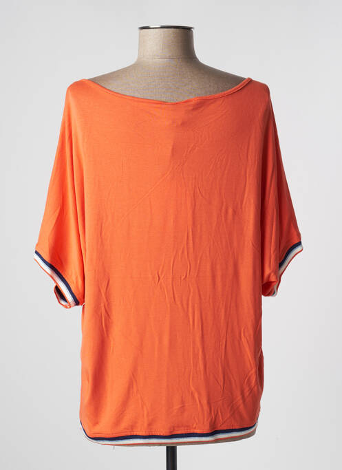 Top tissage jersey manches courtes orange DIVAS femme