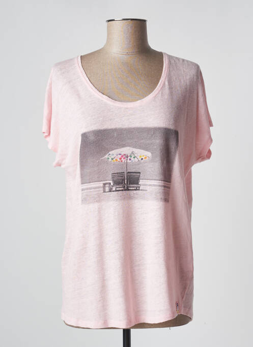 Top imprimé fantaisie manches courtes rose ANNA femme