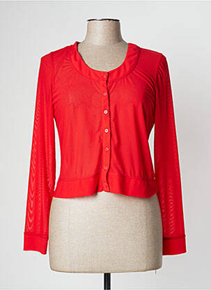 Boléro col rond rouge NATHALIE CHAIZE femme