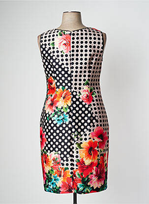 Robe mi-longue imprimé fleurs sans manche noir JOSEPH RIBKOFF femme