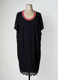 Robe mi-longue manches courtes manches courtes noir SAMOON femme