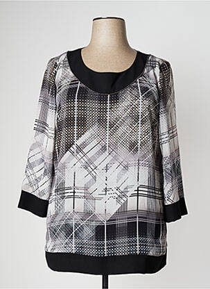 Tunique manches longues tissage crêpe gris DIAMBRE femme