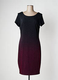 Robe mi-longue fermeture zippée au dos manches courtes noir FRANK LYMAN femme