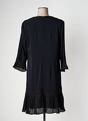 Robe mi-longue manches 3/4 manches 3/4 noir POUPEE CHIC femme