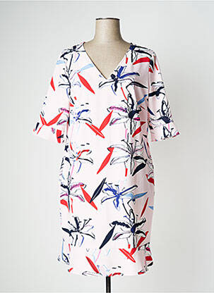 Robe mi-longue imprimé fleurs manches 3/4 rose ROBE LEGERE BY VERA MONT femme