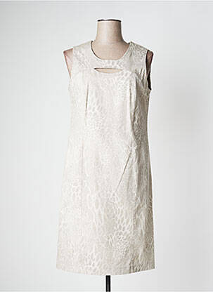 Robe mi-longue sans manche sans manche beige ANNE KELLY femme