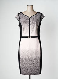 Robe mi-longue fermeture zippée au dos manches courtes noir JOSEPH RIBKOFF femme