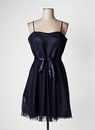 Robe mi-longue fermeture zippée au dos fines bretelles bleu VERA MONT femme