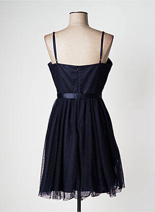 Robe mi-longue fermeture zippée au dos fines bretelles bleu VERA MONT femme