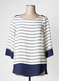 Tunique manches longues tissage crêpe bleu QUEENIE femme