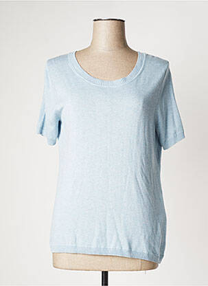 Pull tissage chiné manches courtes bleu GERRY WEBER femme