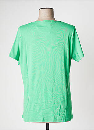 T-shirt sérigraphie avec strass manches courtes vert I.ODENA femme