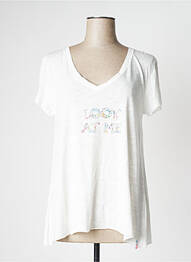 T-shirt col v manches courtes blanc ANNA femme