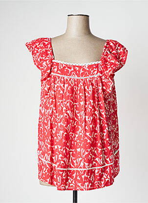 Blouse légère et transparente manches courtes rouge AGATHE & LOUISE femme