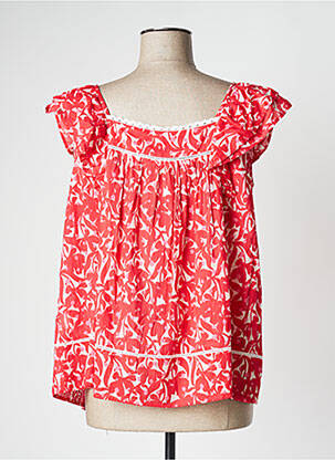 Blouse légère et transparente manches courtes rouge AGATHE & LOUISE femme