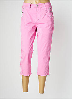 Pantacourt tissage popeline taille normale rose ANNA MONTANA femme