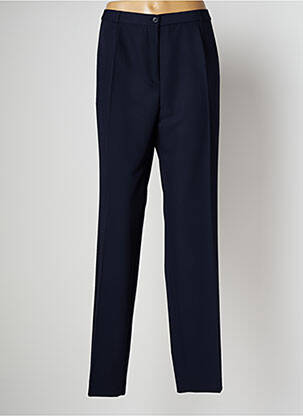 Pantalon droit tissage crêpe taille normale bleu ANNE KELLY femme