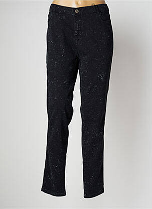 Pantalon slim tissage popeline taille normale noir EVA KAYAN femme