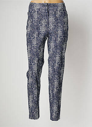 Pantalon slim tissage popeline taille normale bleu ANNE KELLY femme