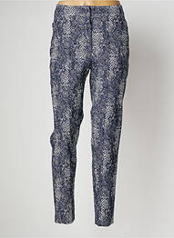 Pantalon slim tissage popeline taille normale bleu ANNE KELLY femme