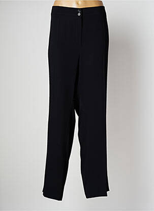 Pantalon droit tissage popeline taille normale noir LEBEK femme