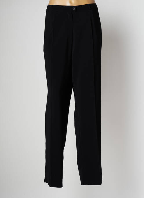 Pantalon droit fermeture zippée sous rabat boutonné taille normale noir ANNE KELLY femme