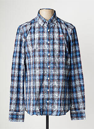 Chemise manches longues poignets boutonnés bleu NEW ZEALAND AUCKLAND homme