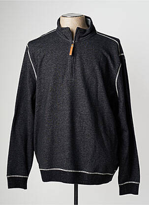 Sweat-shirt col camionneur manches longues noir MARVELIS homme