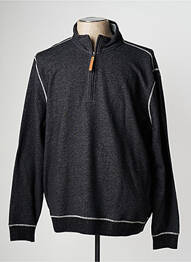 Sweat-shirt col camionneur manches longues noir MARVELIS homme