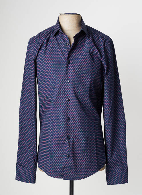 Chemise manches longues bleu SEIDEN STICKER pour homme