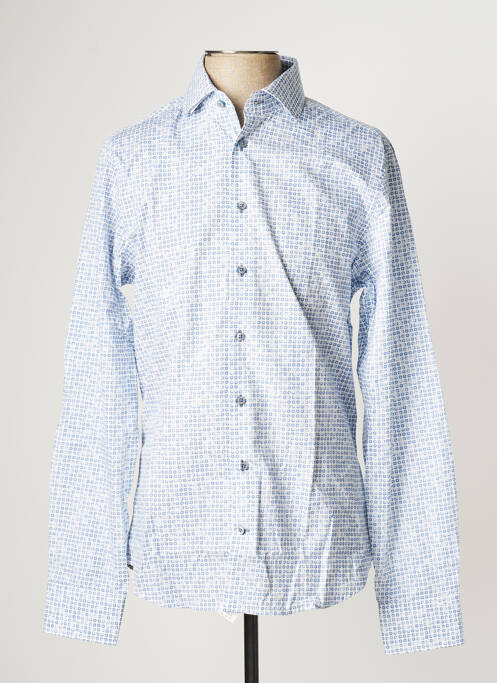 Chemise manches longues bleu SEIDEN STICKER pour homme