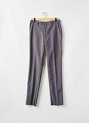 Pantalon droit tissage popeline taille normale gris KAMAO homme