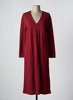 Robe mi-longue coupe fluide manches longues rouge MAX MARA femme