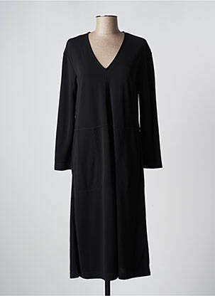 Robe mi-longue coupe fluide manches longues noir MAX MARA femme